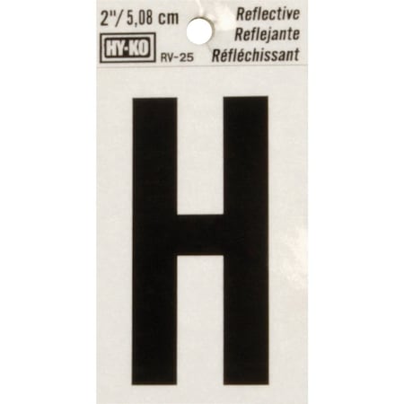 Hy-Ko Vinyl 2 In. Reflective Adhesive Letter, H RV-25/H